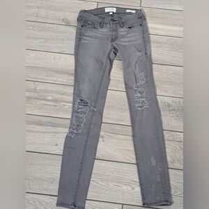 Frame Women's Denim Distressed Gray Skinny Jeans Size 24
